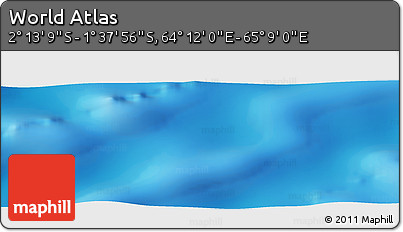 Physical Panoramic Map of the Area around 1° 55' 32" S, 64° 40' 30" E