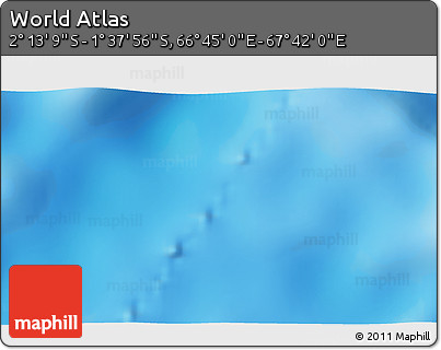 Physical 3D Map of the Area around 1° 55' 32" S, 67° 13' 29" E