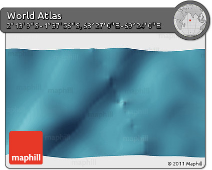 Satellite 3D Map of the Area around 1° 55' 32" S, 68° 55' 30" E