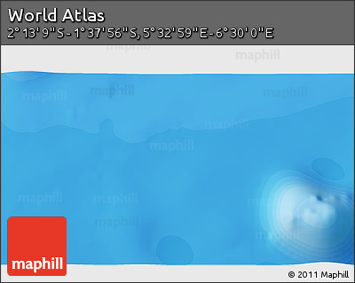 Political 3D Map of the Area around 1° 55' 32" S, 6° 1' 30" E