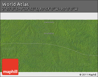 Satellite 3D Map of the Area around 1° 55' 32" S, 70° 28' 29" W