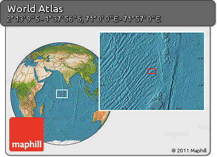 Satellite Location Map of the Area around 1° 55' 32" S, 71° 28' 29" E
