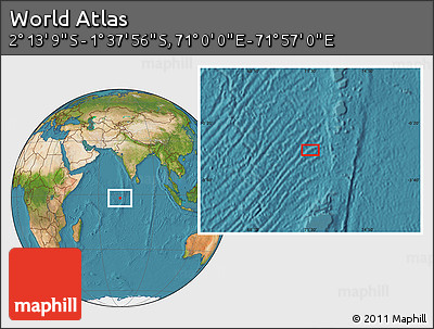 Satellite Location Map of the Area around 1° 55' 32" S, 71° 28' 29" E