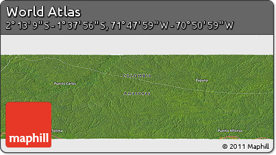 Satellite Panoramic Map of the Area around 1° 55' 32" S, 71° 19' 29" W