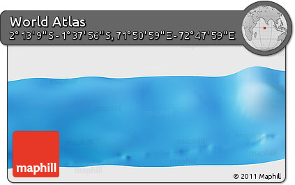 Shaded Relief Panoramic Map of the Area around 1° 55' 32" S, 72° 19' 29" E