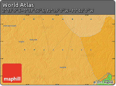 Political Map of the Area around 1° 55' 32" S, 72° 10' 30" W
