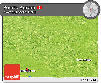 Physical Panoramic Map of Puerto Aurora