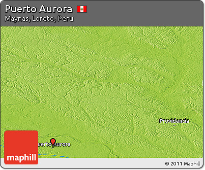 Physical Panoramic Map of Puerto Aurora