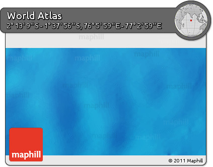 Shaded Relief 3D Map of the Area around 1° 55' 32" S, 76° 34' 29" E
