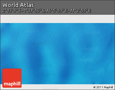 Shaded Relief 3D Map of the Area around 1° 55' 32" S, 76° 34' 29" E