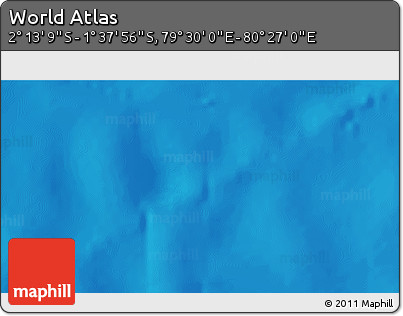 Physical 3D Map of the Area around 1° 55' 32" S, 79° 58' 29" E