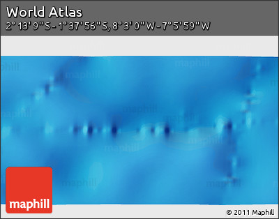 Physical 3D Map of the Area around 1° 55' 32" S, 7° 34' 30" W