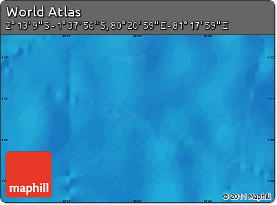 Physical Map of the Area around 1° 55' 32" S, 80° 49' 29" E