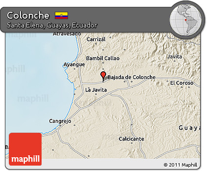 Shaded Relief 3D Map of Colonche