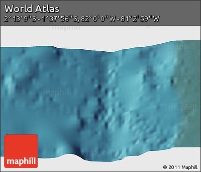 Satellite 3D Map of the Area around 1° 55' 32" S, 81° 31' 30" W