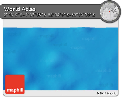 Shaded Relief 3D Map of the Area around 1° 55' 32" S, 83° 22' 30" E