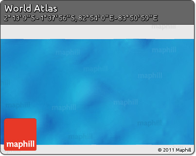 Shaded Relief 3D Map of the Area around 1° 55' 32" S, 83° 22' 30" E