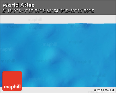 Shaded Relief 3D Map of the Area around 1° 55' 32" S, 83° 22' 30" E