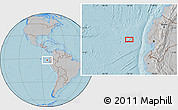 Gray Location Map of the area around 1° 55' 32" S, 83° 13' 29" W, hill shading