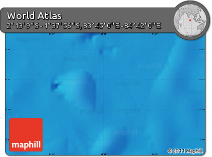 Physical Map of the Area around 1° 55' 32" S, 84° 13' 29" E