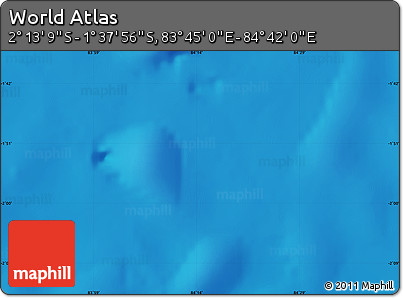 Physical Map of the Area around 1° 55' 32" S, 84° 13' 29" E