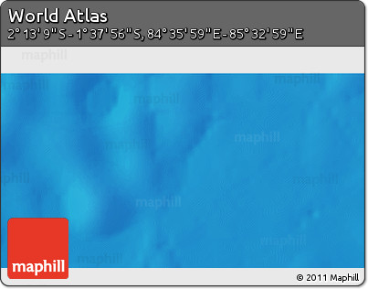 Shaded Relief 3D Map of the Area around 1° 55' 32" S, 85° 4' 29" E
