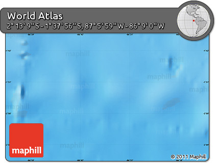 Shaded Relief Map of the Area around 1° 55' 32" S, 86° 37' 30" W