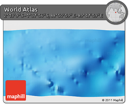 Physical 3D Map of the Area around 1° 55' 32" S, 89° 19' 29" E
