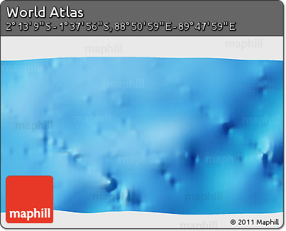 Shaded Relief 3D Map of the Area around 1° 55' 32" S, 89° 19' 29" E