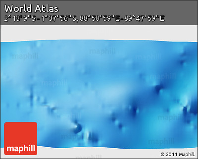 Shaded Relief 3D Map of the Area around 1° 55' 32" S, 89° 19' 29" E