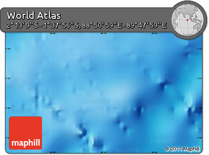 Physical Map of the Area around 1° 55' 32" S, 89° 19' 29" E