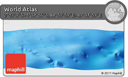 Physical Panoramic Map of the Area around 1° 55' 32" S, 89° 19' 29" E