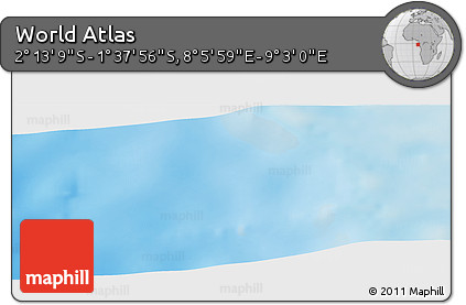 Physical Panoramic Map of the Area around 1° 55' 32" S, 8° 34' 29" E