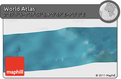Satellite Panoramic Map of the Area around 1° 55' 32" S, 8° 34' 29" E