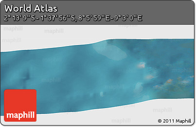 Satellite Panoramic Map of the Area around 1° 55' 32" S, 8° 34' 29" E