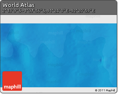 Political 3D Map of the Area around 1° 55' 32" S, 91° 52' 30" E