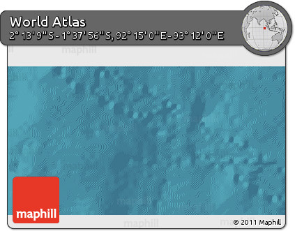 Satellite 3D Map of the Area around 1° 55' 32" S, 92° 43' 29" E