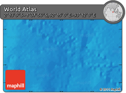 Physical Map of the Area around 1° 55' 32" S, 92° 43' 29" E