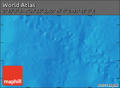 Physical Map of the Area around 1° 55' 32" S, 92° 43' 29" E