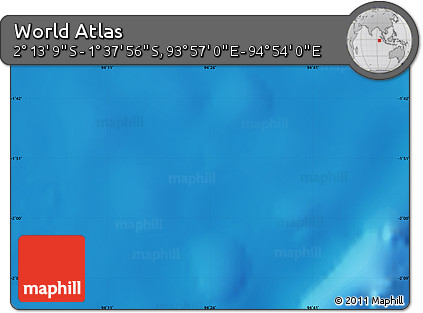 Shaded Relief Map of the Area around 1° 55' 32" S, 94° 25' 30" E