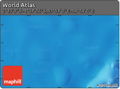 Shaded Relief Map of the Area around 1° 55' 32" S, 94° 25' 30" E
