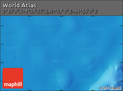 Shaded Relief Map of the Area around 1° 55' 32" S, 94° 25' 30" E