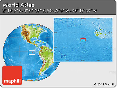 Physical Location Map of the Area around 1° 55' 32" S, 94° 16' 30" W