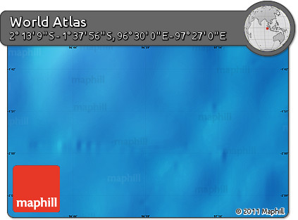 Physical Map of the Area around 1° 55' 32" S, 96° 58' 29" E