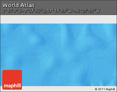 Physical 3D Map of the Area around 1° 55' 32" S, 96° 49' 29" W