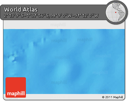 Physical 3D Map of the Area around 1° 55' 32" S, 97° 40' 30" W