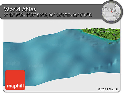 Satellite Panoramic Map of the Area around 1° 55' 32" S, 98° 40' 30" E