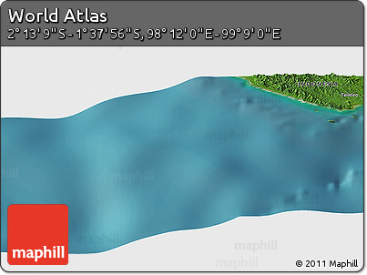 Satellite Panoramic Map of the Area around 1° 55' 32" S, 98° 40' 30" E