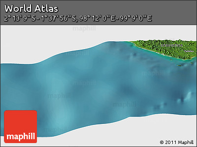 Satellite Panoramic Map of the Area around 1° 55' 32" S, 98° 40' 30" E