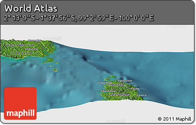 Satellite Panoramic Map of the Area around 1° 55' 32" S, 99° 31' 30" E